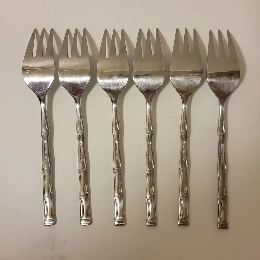 EXOTIC BAMBOO Set of 6 Salad Forks 6‎ 1/2